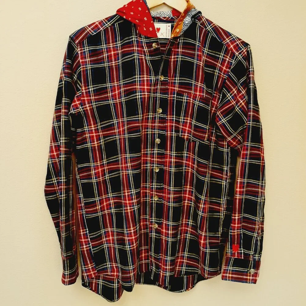 Emotionally Unavailable Flannel Shirt With Hood Shirt